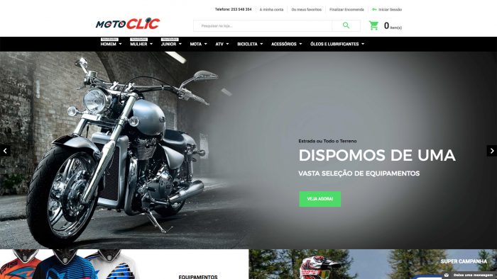 Especialistas em sites de motas e acessórios com vendas online